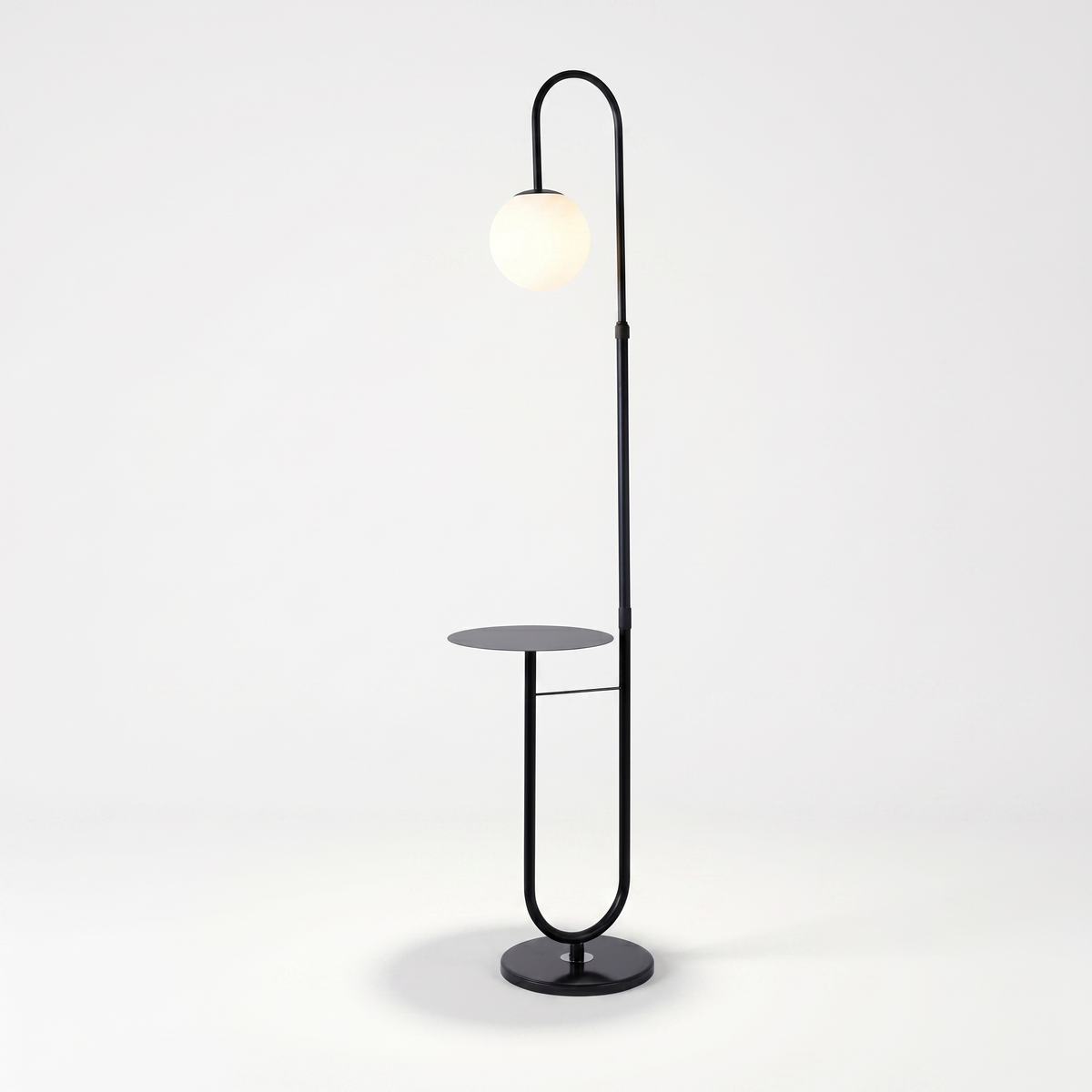 Orbita Globe Floor Lamp with Marble Side Table