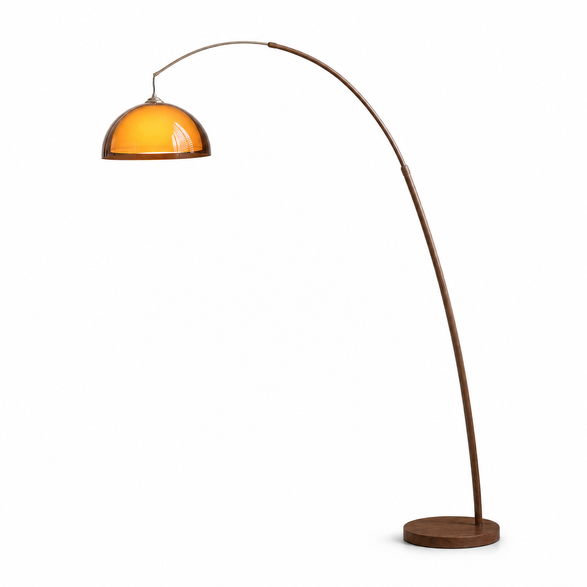Ventoro Arc Floor Lamp with Amber Dome Shade